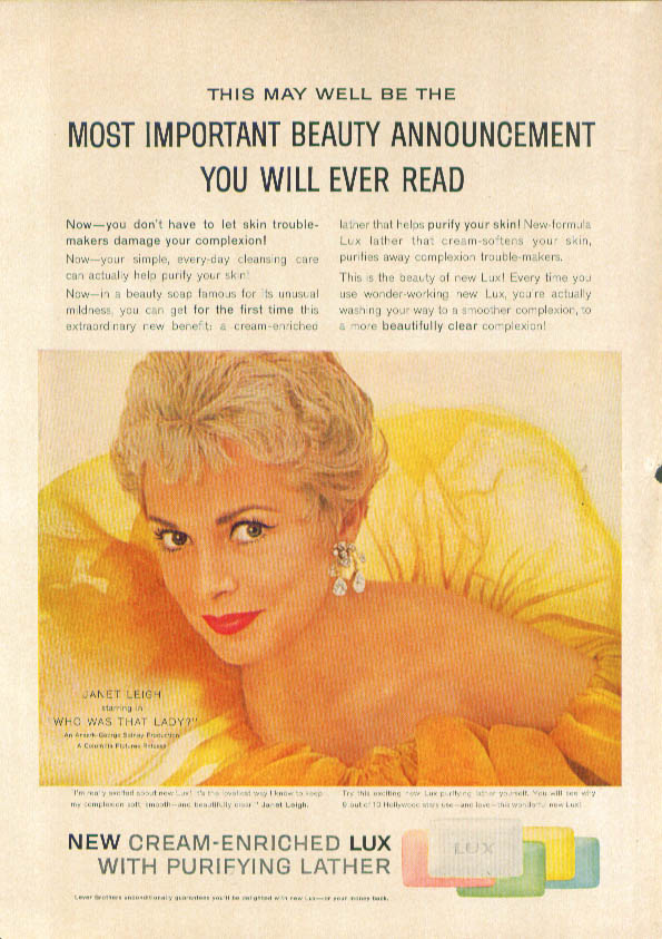 Janet Leigh for Lux Soap ad 1960