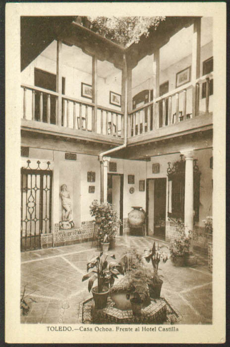 Casa Ochoa Hotel Castilla Toledo Spain postcard 1920s