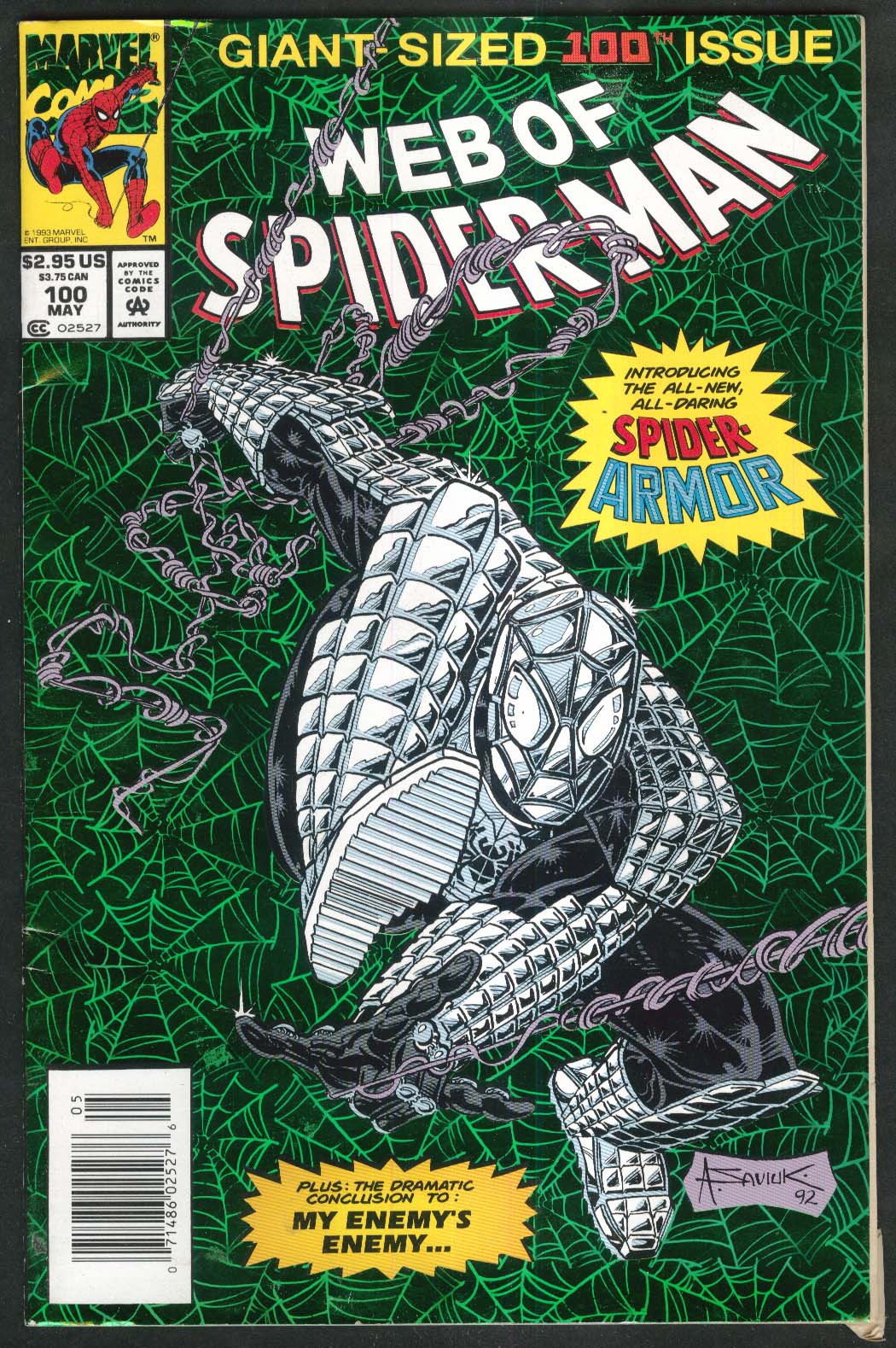 WEB of SPIDERMAN 100 Marvel comic book 5 1993