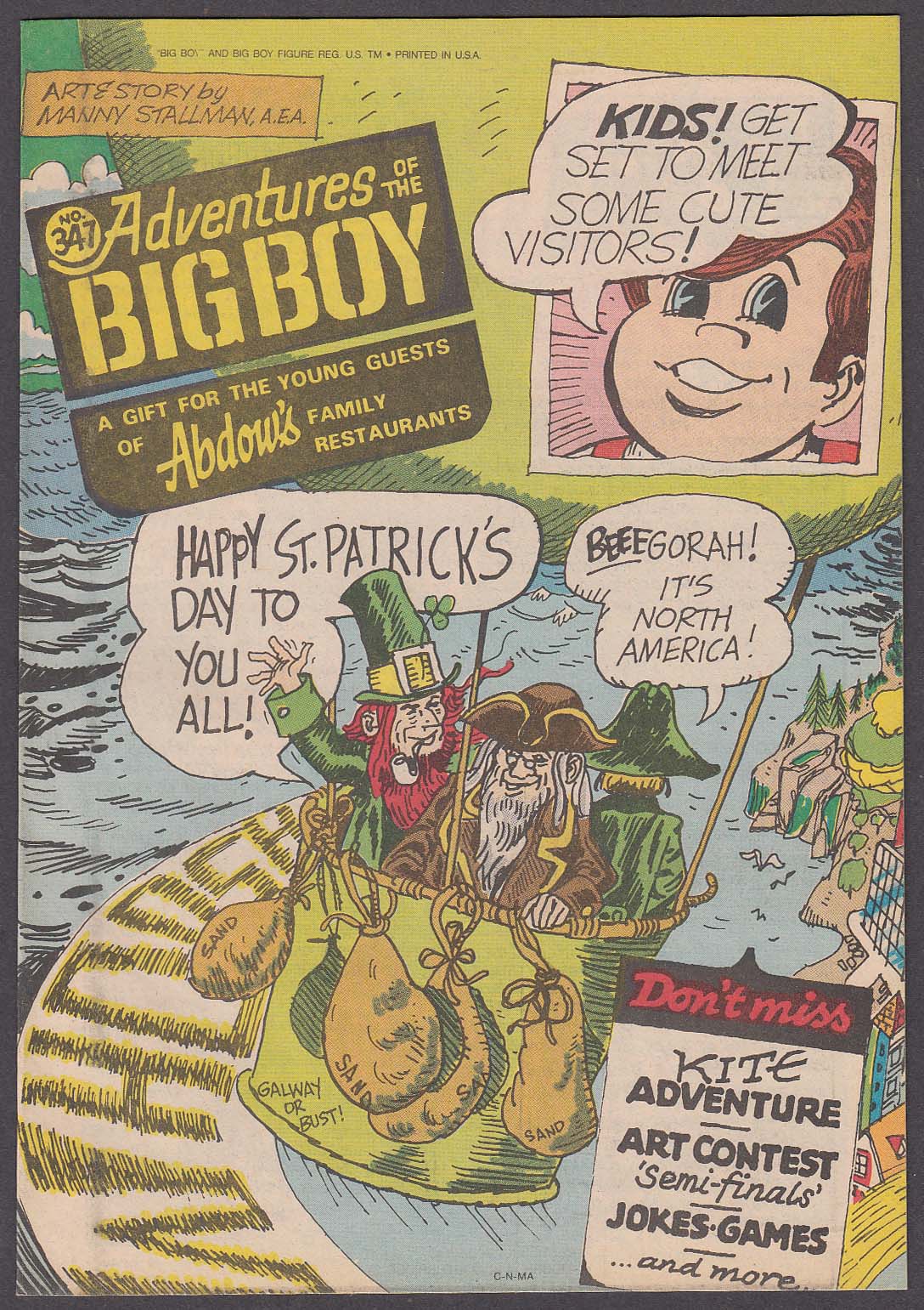 Adventures of the BIG BOY #347 comic book Abdow's Family Restaurants 1986